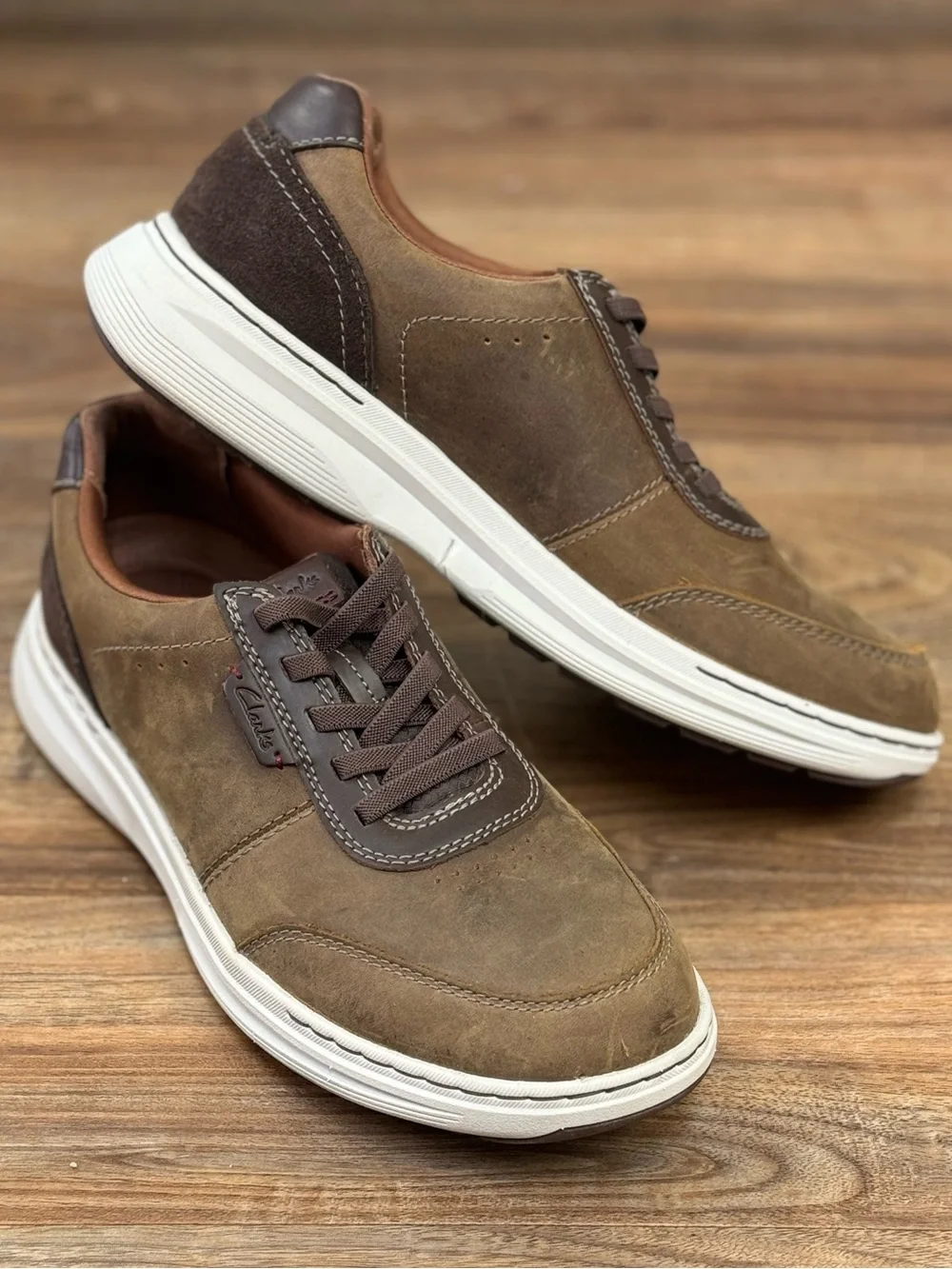 Clarks Collection Ultimate Comfort Brown Nubuck Leather Lace-Up Casual Men’s 8.5